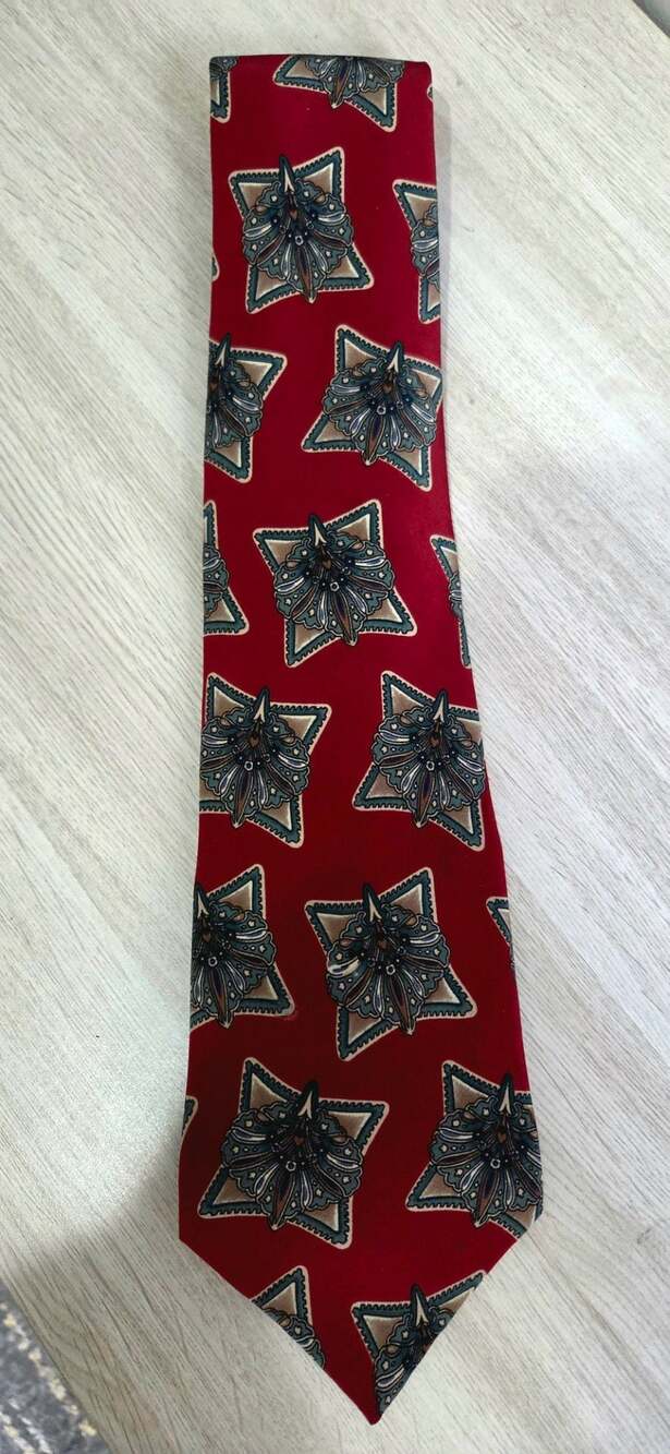 Kuppenheimer Premier Edition Red Geometric All-Silk Men's Necktie